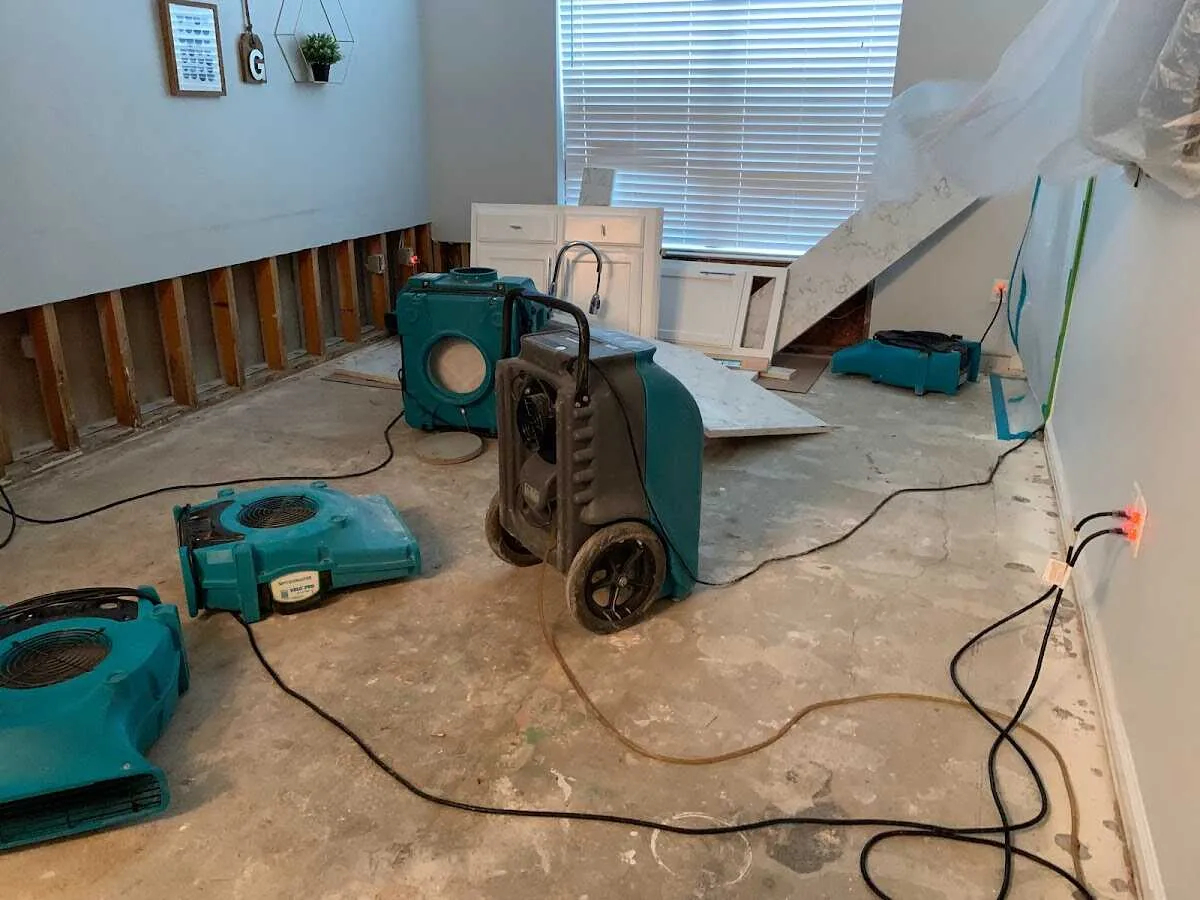 Dehumidifier in flood-cut room for Water Extraction & Removal in Fitchburg